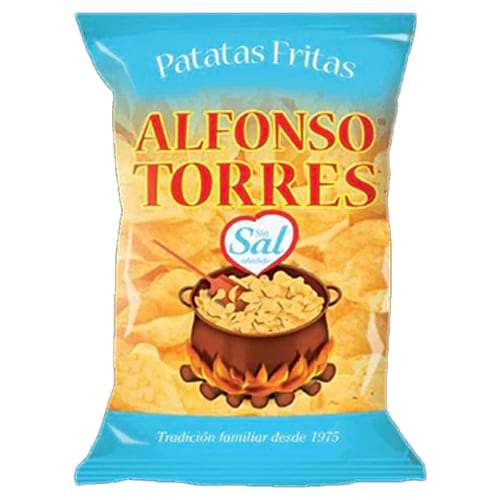 Patatas Alfonso Torres sin sal 170g - handerlesene ungesalzene Kartoffelchips