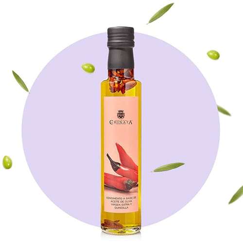 Preview: Aceite de oliva virgen extra Guindilla 250ml - Natives Olivenöl extra mit Chilischoten Preview: Natives Olivenöl extra mit Chilischoten aus Spanien importiert