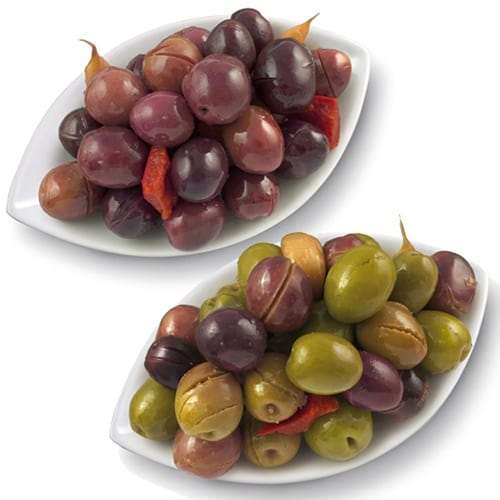 Spanish olives rajada morada hojiblanca