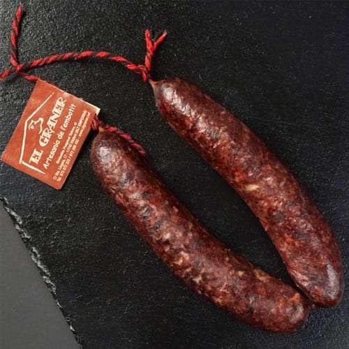 Preview: Butifarra Negra artesana 350g - handmade black pudding Preview: Spanish black pudding butifarra negra