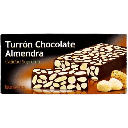Turrón de Chocolate y Almendras 300g - Almond pastry with Chocolate